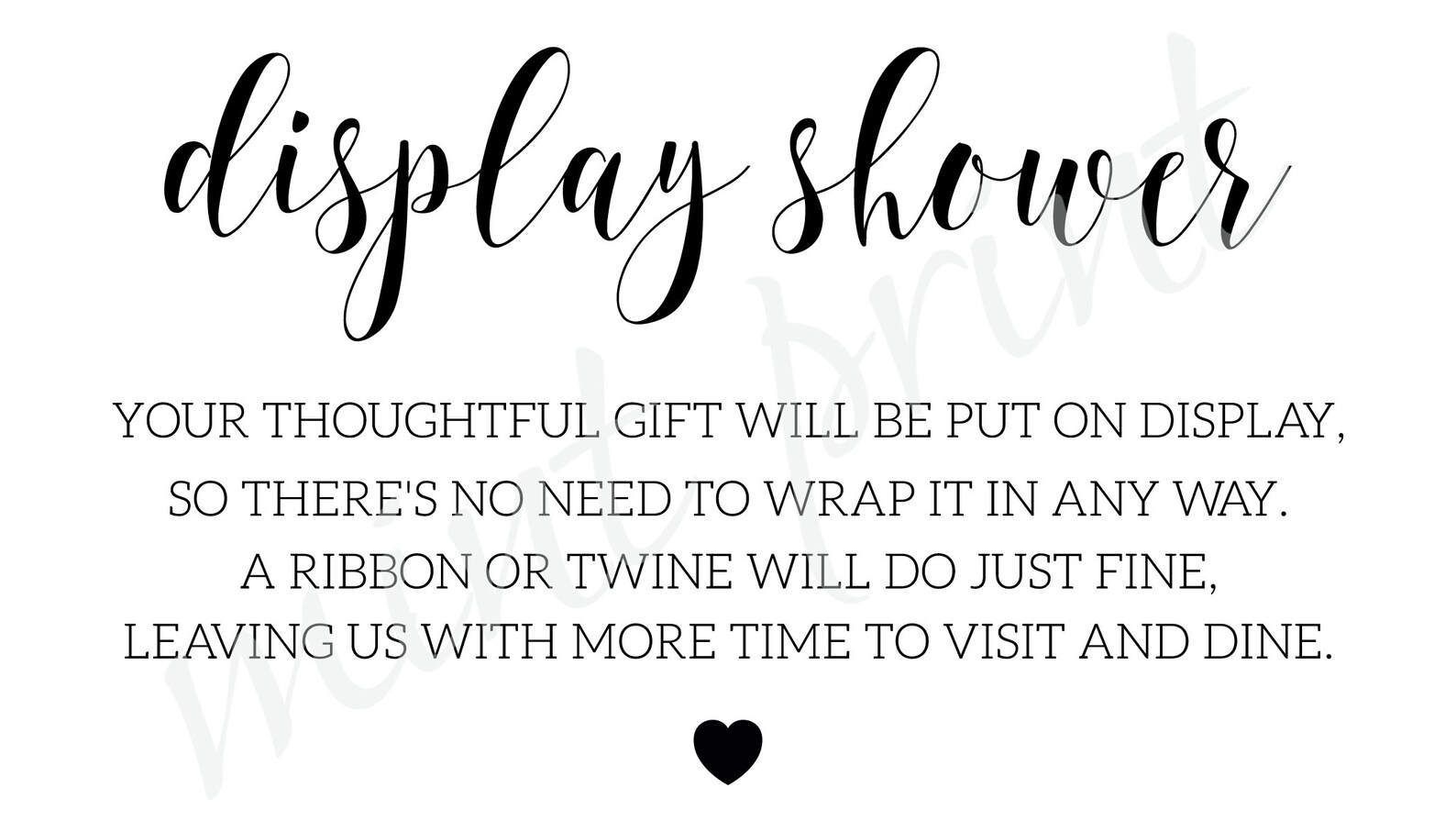 Instant Download Display Shower Insert Display Shower Card Etsy