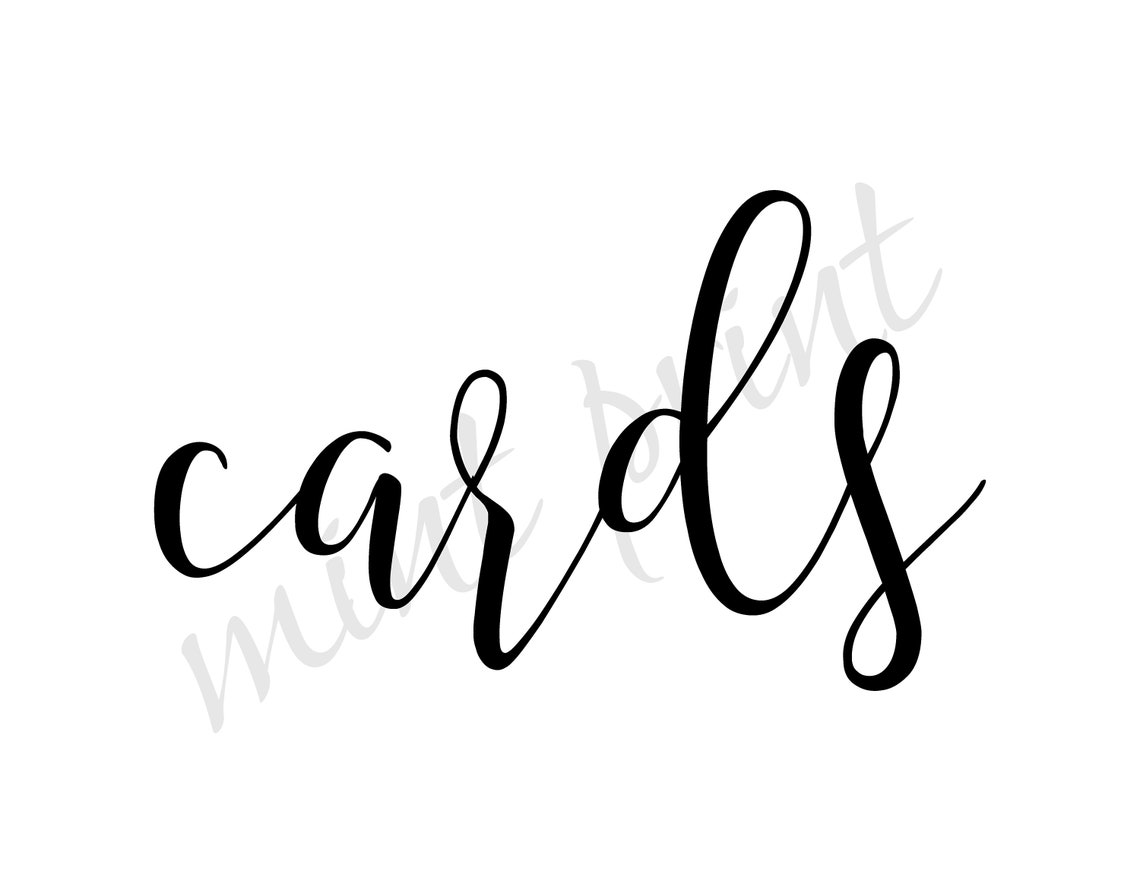 Instant Download Cards Sign Printable Cards Sign Wedding - Etsy