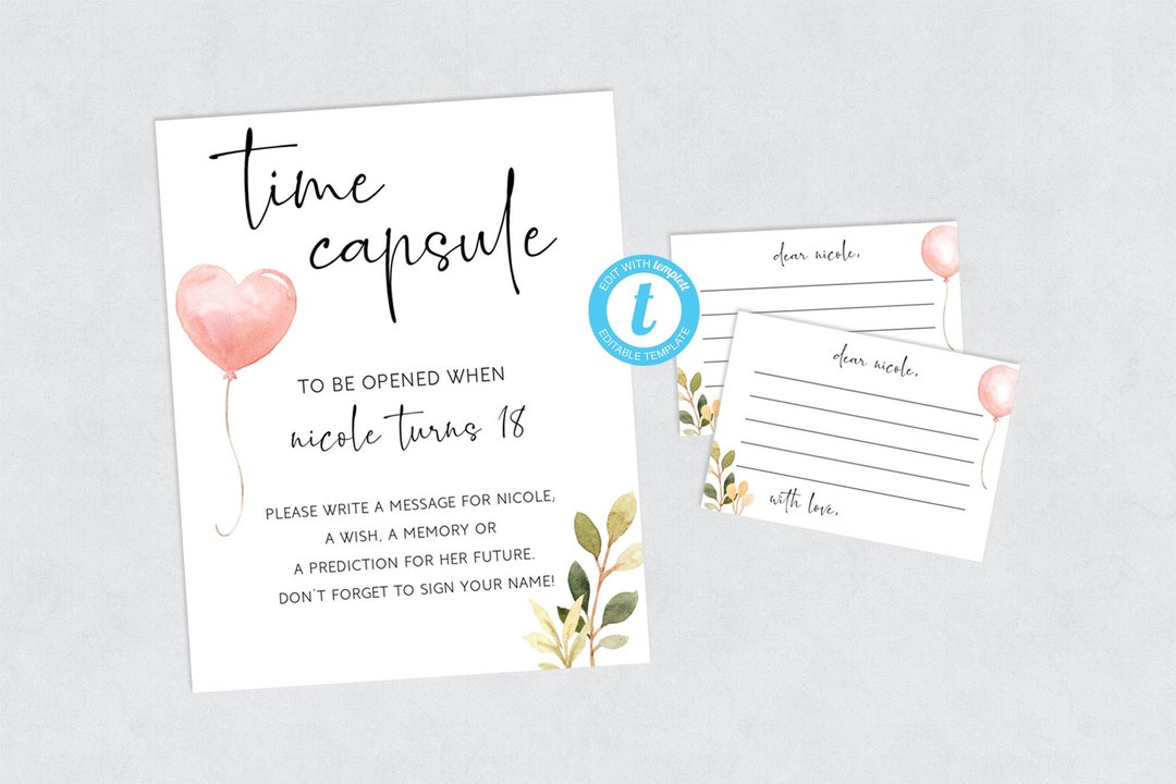Time Capsule Ideas For Baby Time Capsule Sign Printable 1st Etsy