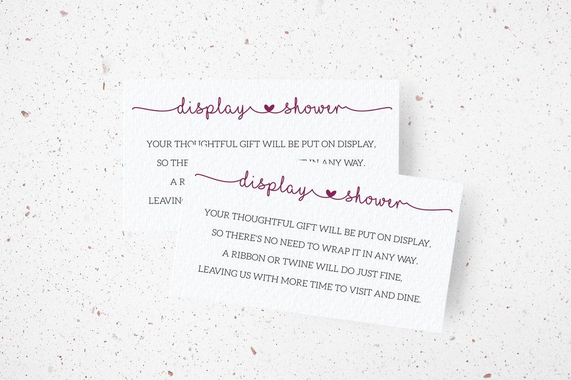 Editable Display Shower Insert Card: Unwrapped Gift Request (digital ...