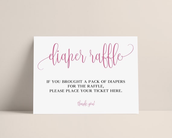 Diaper Raffle Wording Diaper Party Wording Pink Diaper Raffle Sign