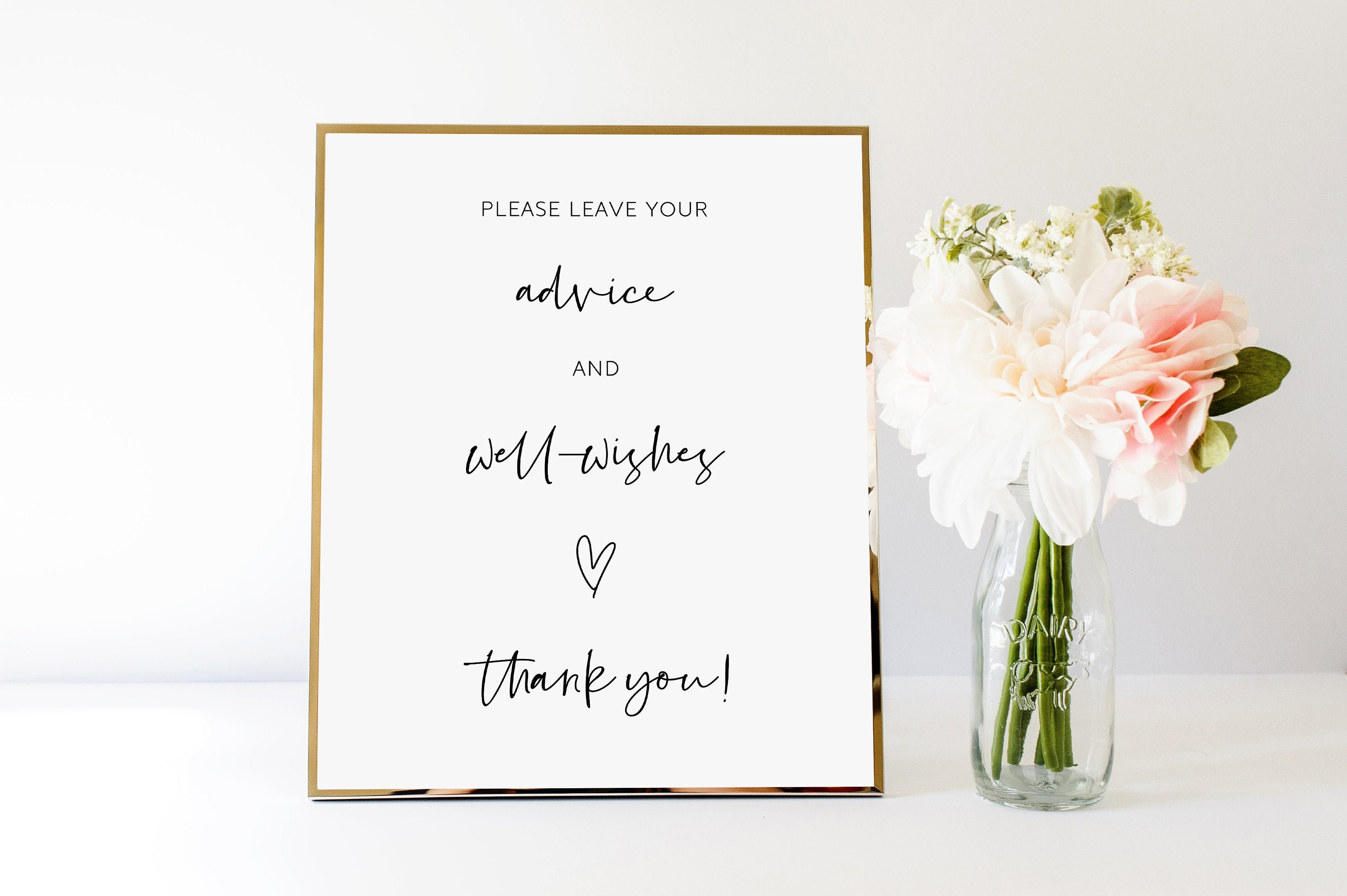 Instant Download Advice And Well-Wishes Sign For Baby Shower, Bridal …