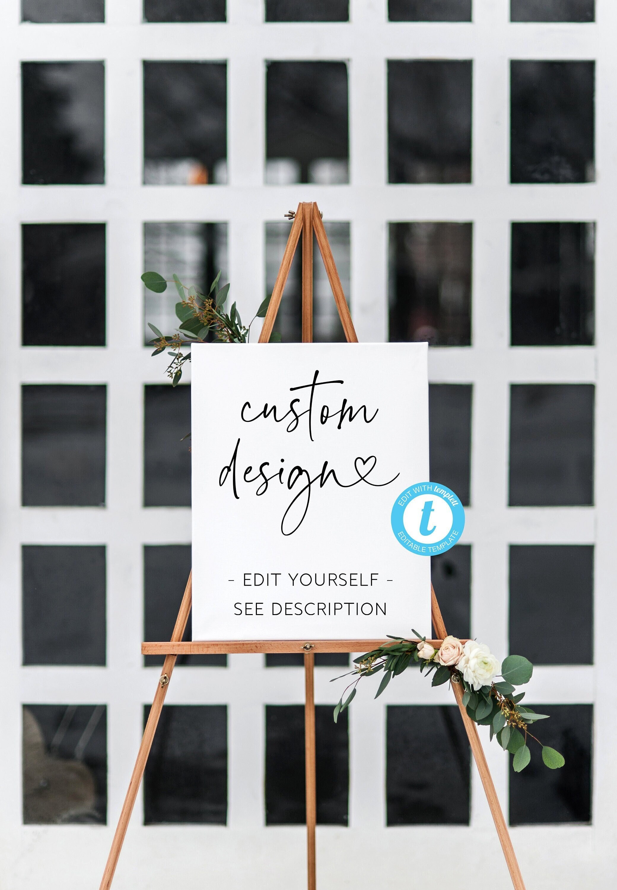 Editable Custom Sign Template: DIY Wedding, Home Decor (digital ...