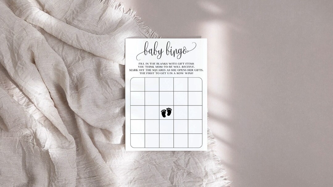 Baby Bingo Printable, Baby Bingo Template, Baby Bingo Game, Baby Bingo ...