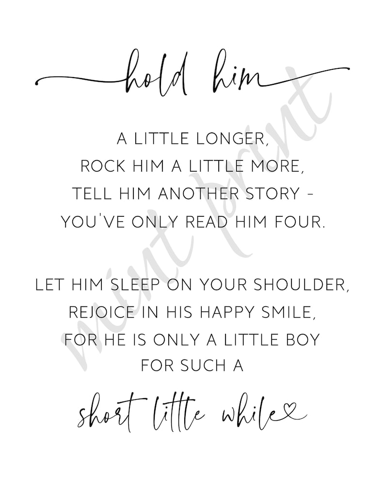 Hold Him A Little Longer Printable Sign Boy Nursery Ideas - Etsy