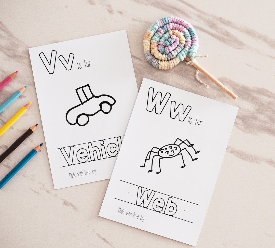 5x7 Alphabet Book Printable, Alphabet Book Template, ABC Book for Baby