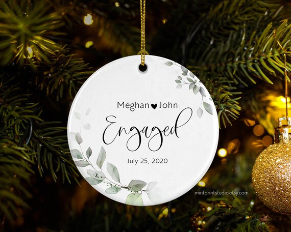 Engagement Ornament Personalized Wedding Engagement Christmas
