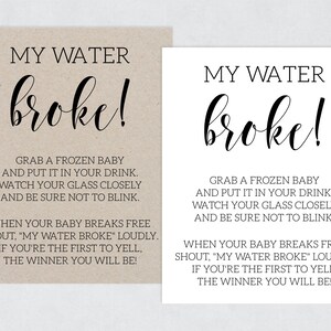 My Water Broke Baby Shower Game Instructions, My Water Broke Baby Game ...