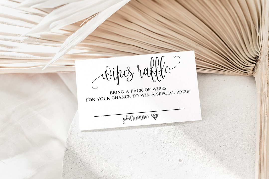 Wippy Raffle Diaper Wipes Raffle Ticket: Baby Shower Game (PDF & JPG) - Etsy