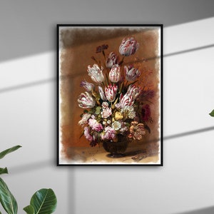 Old Masters series #3 - Still life with flowers, Hans Bollongier, wall art, painting, printable.
