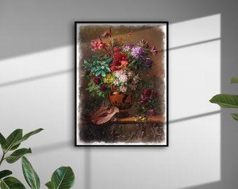 Old Masters series #8 - Still life + flowers in a Greek vase: allegory of Spring, Georgius Jacobus Johannes van Os, wall art, printable.