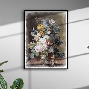 Old Masters series #4 - Still life with flowers, Eelke Jelles Eelkema, wall art, painting, printable.