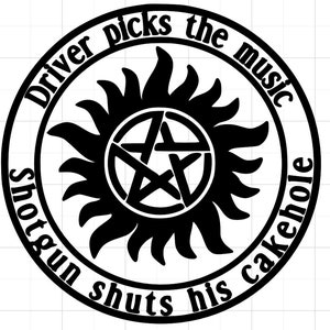 Supernatural car window or laptop decal Driver picks the music Funny