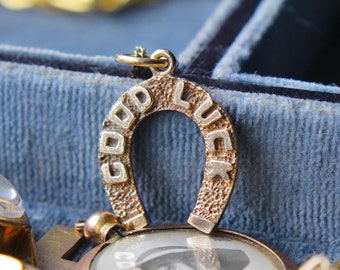 Vintage 1970s Good Luck Horseshoe Pendant