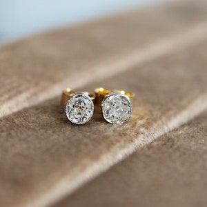 Antique Old Cut Diamond Stud Earrings