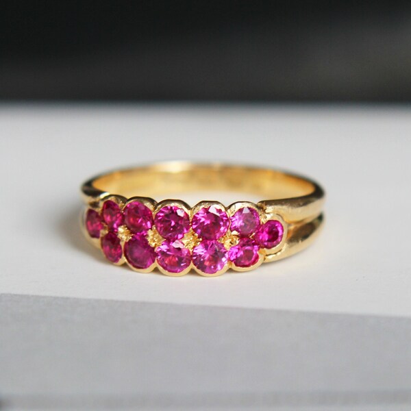 Victorian Pink Tourmaline Double Row Band London 1890