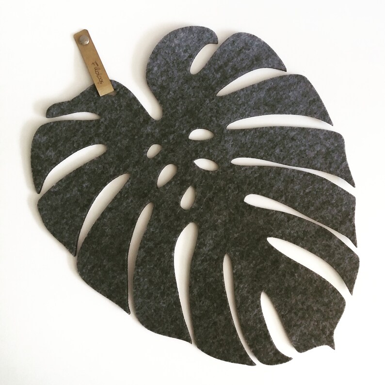 Monstera Placemats Tropical Leaf Mat table Felt Placemat Etsy