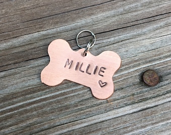 Personalized Custom Pet Id Tag, Dog Tag, Dog ID Tag, Name and Phone Number Medium Breed 1 1/4" Wide  dog tag for dogs, Copper Dog Tag Sale