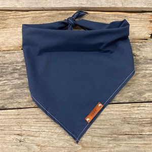 Personalized Dog Bandana, 35 Fabric Colors, Lightweight Tie On Bandana for Pets, Custom Bandana Pet Name Leather Tag, Pet Accessories Gifts