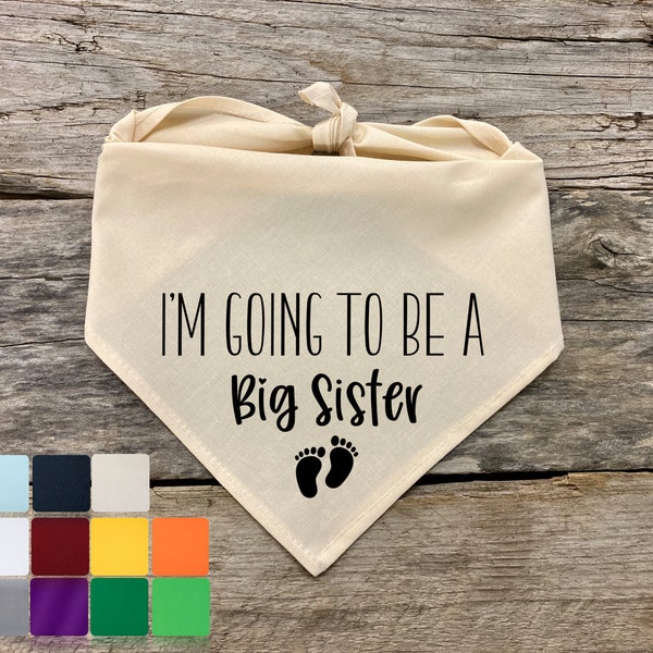 Dog Bandana Pregnancy Announcement Big Sister Dog Bandana, Big Sister Dog Bandana Pregnancy Announcement, Pet Accessories, Pet Supplies