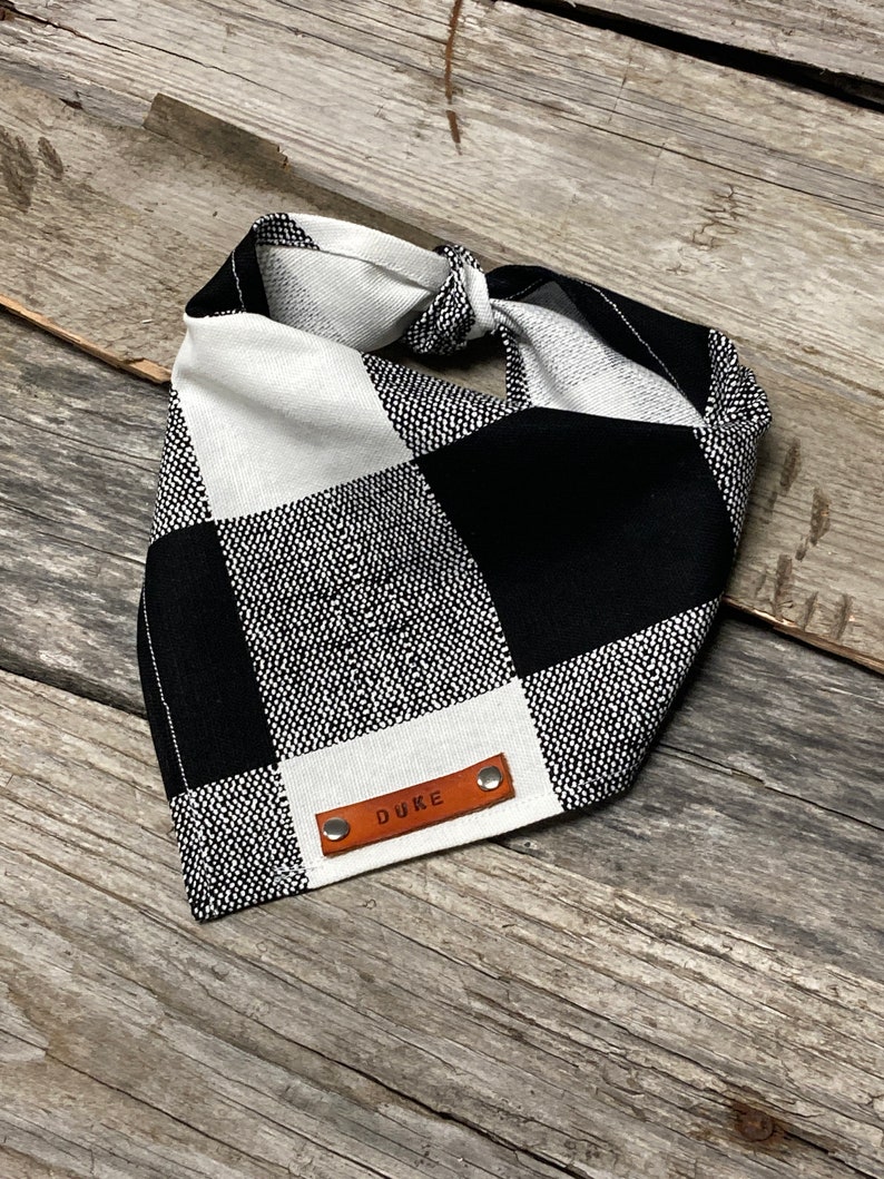 Golden Retriever Puppy Bandanas Black White Plaid Dog Etsy