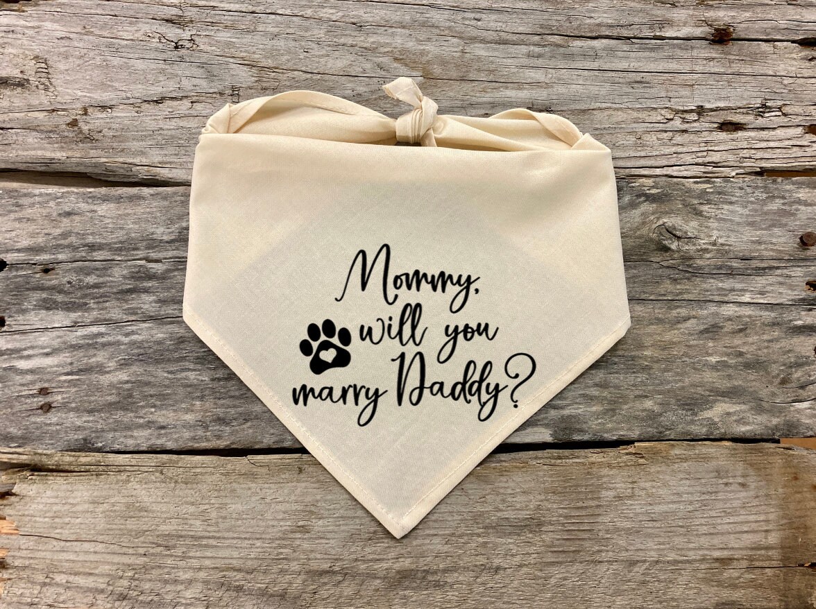 Hundehalstuch 'Will You Marry My Dad' – Lustig, Weich & Perfekt Für Hochzeitsfotos