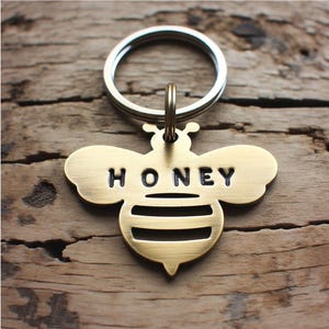 Honey Bee Shaped Dog Tag: Custom Engraved Pet ID with Durable Metal