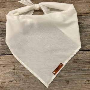 Personalized Dog Bandana, 35 Fabric Colors, Lightweight Tie On Bandana for Pets, Custom Bandana Pet Name Leather Tag, Pet Accessories Gifts