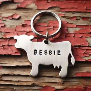Custom Cow Shaped Pet ID Tag Personalized Engraved Pet Name Tag Durable Pet Tag for Dogs and Cats, Pet Collar Accessories, Gift for Pets