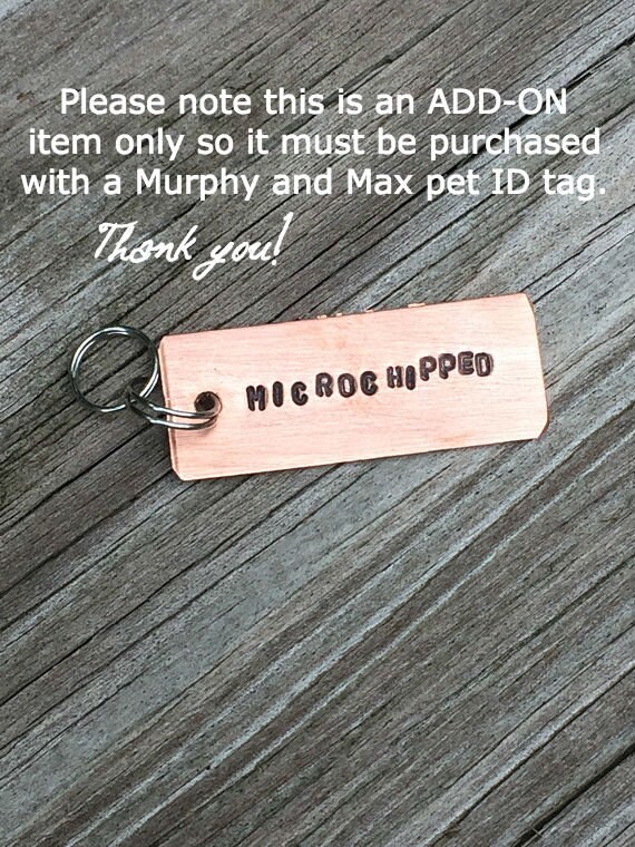 Microchipped  - 1 1/4" Custom Pet Id Tag Dog Name Tag Microchip …