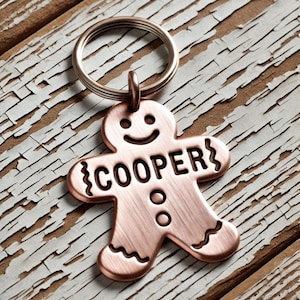 Etiqueta de identificación personalizada para mascotas, etiqueta personalizada de hombre de jengibre, etiqueta para perros hecha a mano, nueva etiqueta de identificación personalizada para mascotas, número de teléfono, regalos para amantes de las mascotas, etiqueta de Navidad