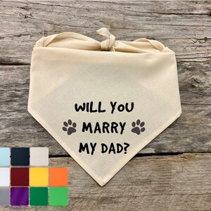 Bandana pour chien, allez-vous épouser mon père, cadeau de fiançailles, accessoire photo de mariage, écharpe pour animal de compagnie, faire-part de fiançailles pour chien, mariage