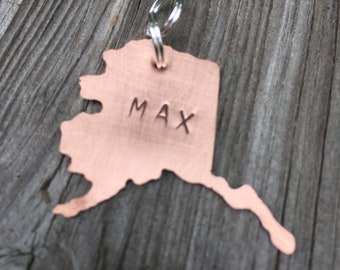 State of Alaska (Or Select Your State) Pet Name Tag Medium 1" Max. Custom Pet Id Tag Personalized Dog Cat Name Tag Pet Supplies