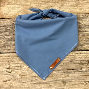 Personalized Dog Bandana, 35 Fabric Colors, Lightweight Tie On Bandana for Pets, Custom Bandana Pet Name Leather Tag, Pet Accessories Gifts