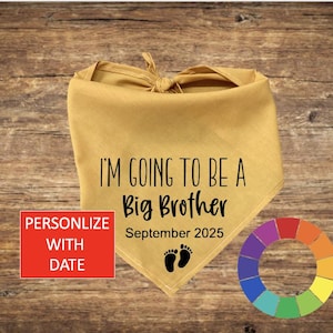 Personalized Dog Bandana Pregnancy Announcement Big Brother Dog Bandana, Big Brother Dog Bandana Pregnancy Announcement, Pet Photo Op Pic