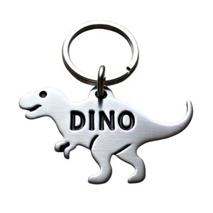 Personalized Pet ID Tag - T Rex Dinosaur Shape Dog Tag, Custom Name ...