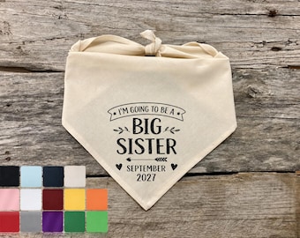 Big Sister Dog Bandana, Pregnancy Announcement for Dogs, Baby Announcement Bandana, We’re Expecting, September 2027, New Baby Reveal