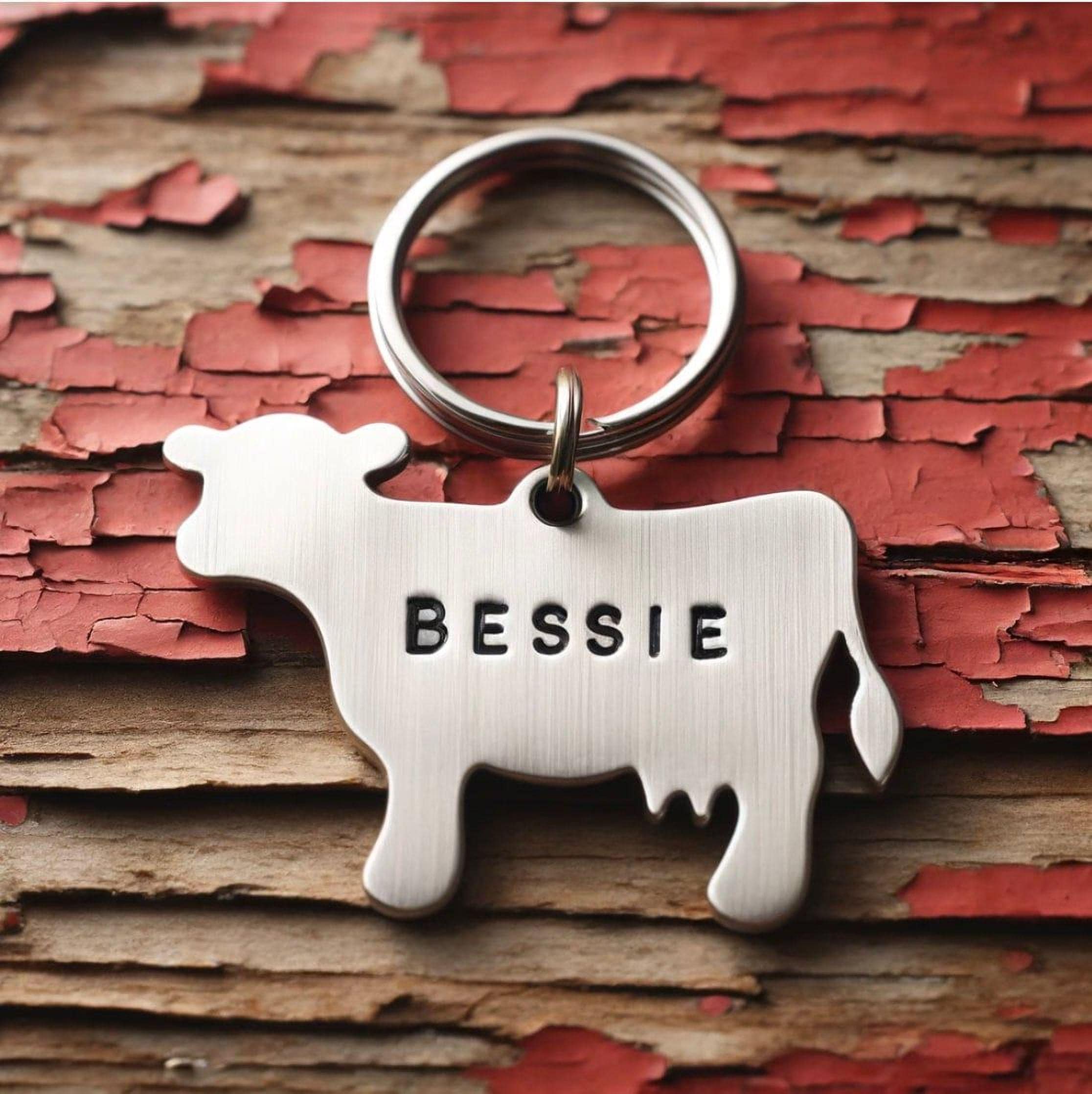 Cow Shaped Pet ID Tag - Personalized for Dogs and Cats