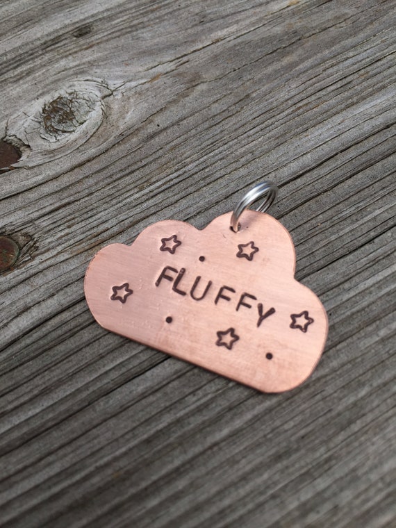 Copper - Large 1 1//4 Custom Pet Id Tag Elegant Font Pet Name Personalized Hand-Stamped Dog Name Tag
