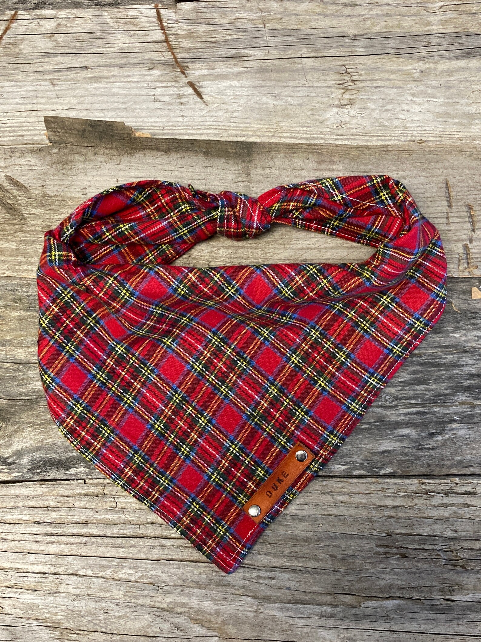 Golden Retriever Dog Bandanas Red Green Plaid Dog Bandana Etsy