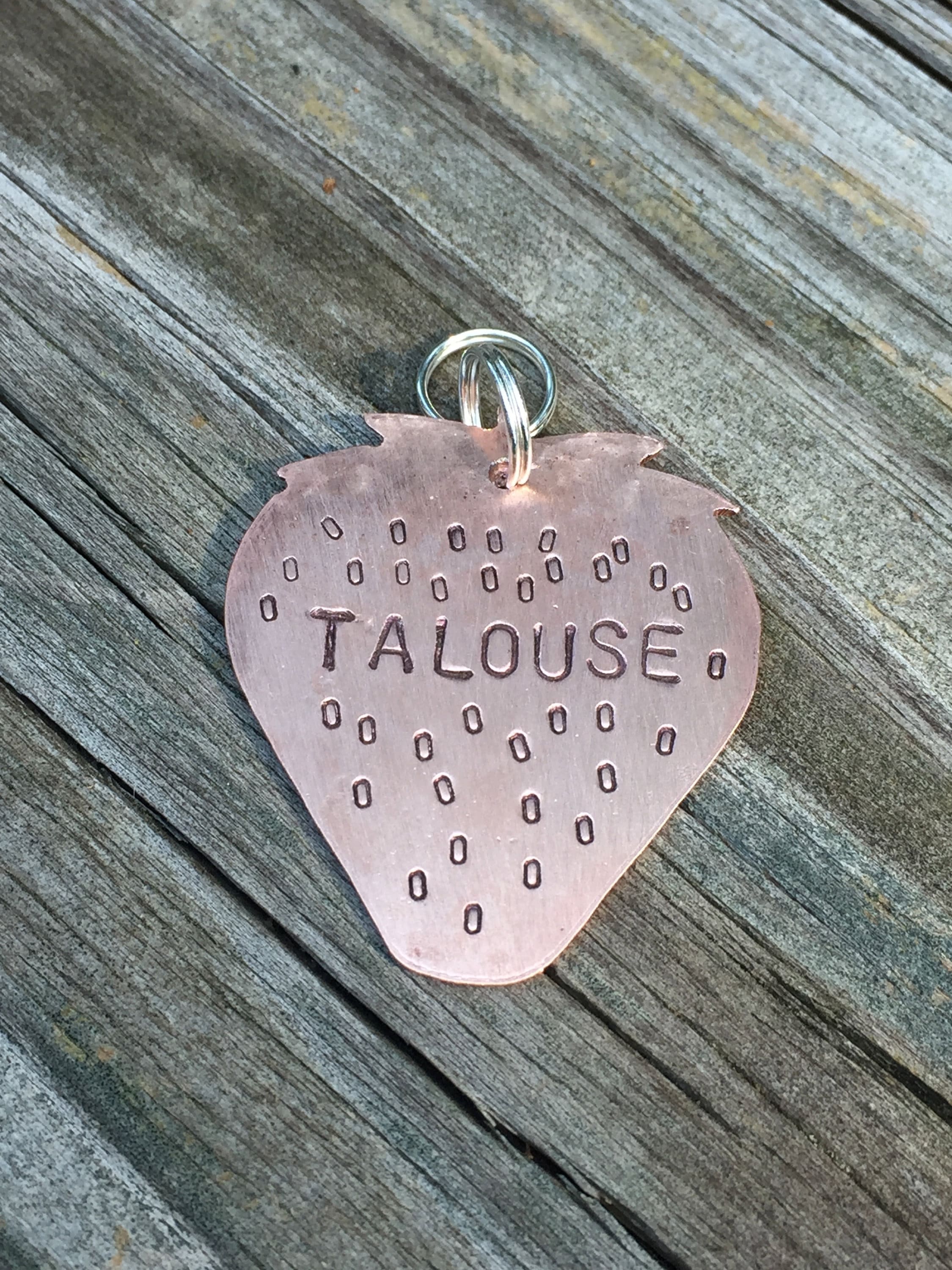 Strawberry Pet Tag - Medium 1 x 1 1/2" Custom Pet Id Tag - Perso…