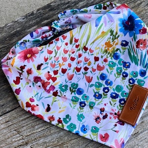 Dog Bandana, Garden Flowers, Personalized Dog Bandana, Bandana for Dogs, Puppy Bandana, Bandanas for Pets, Pet Supplies, New Puppy Gift image 2