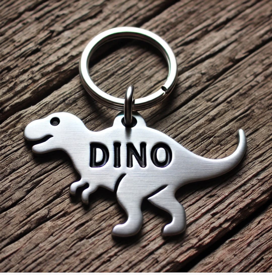Personalized Pet ID Tag - T Rex Dinosaur Shape Dog Tag, Custom Name ...