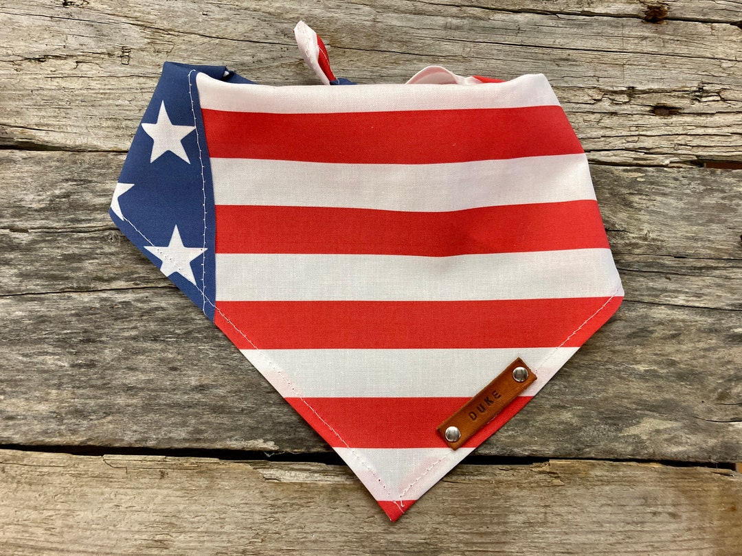 Bandana Dog, USA American Flag, Dog Bandana, Traditional Tie