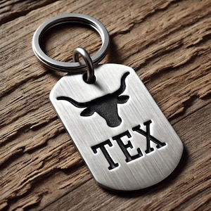 Texas Rustic Western Pet ID Tag - Custom Engraved with Name & Number - Durable, Cute, and Unique Identification Tag for Dogs, Cats