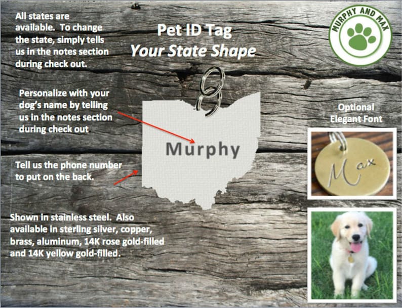 Africa Pet Id Tag Elegant Pet Name Font Small 3/4 Custom Etsy