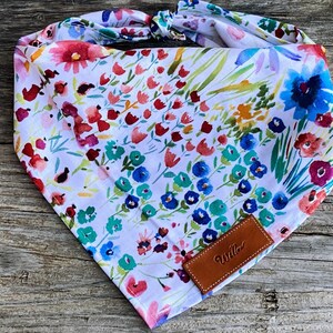Dog Bandana, Garden Flowers, Personalized Dog Bandana, Bandana for Dogs, Puppy Bandana, Bandanas for Pets, Pet Supplies, New Puppy Gift image 4
