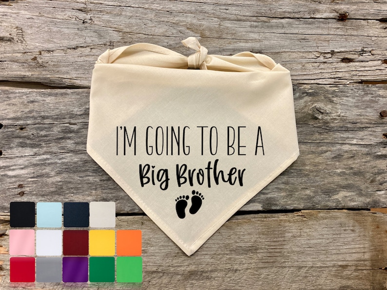 Dog Bandana Pregnancy Announcement Big Brother Dog Bandana, Big Brother Dog Bandana Pregnancy Announcement, Pet Accessories, Pet Supplies image 1