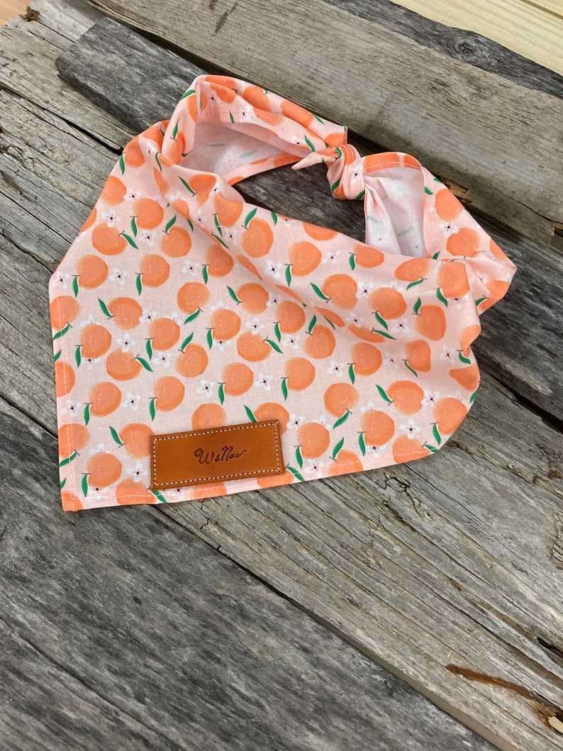 Custom Dog Bandana Peaches Dog Bandana Traditional Tie Etsy
