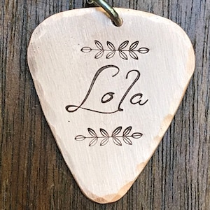 Elegant Pet Name - Medium 1&quot;x1 1/4” Custom Pet Id Tag - Personalized Hand-Stamped Dog Name Tag Funny